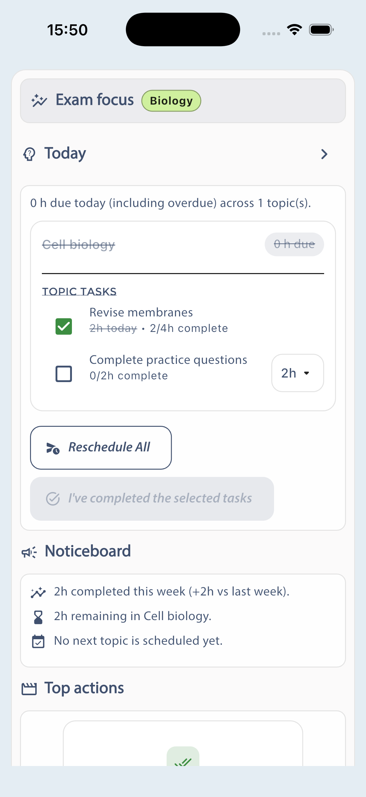 Progress Panther daily progress screen
