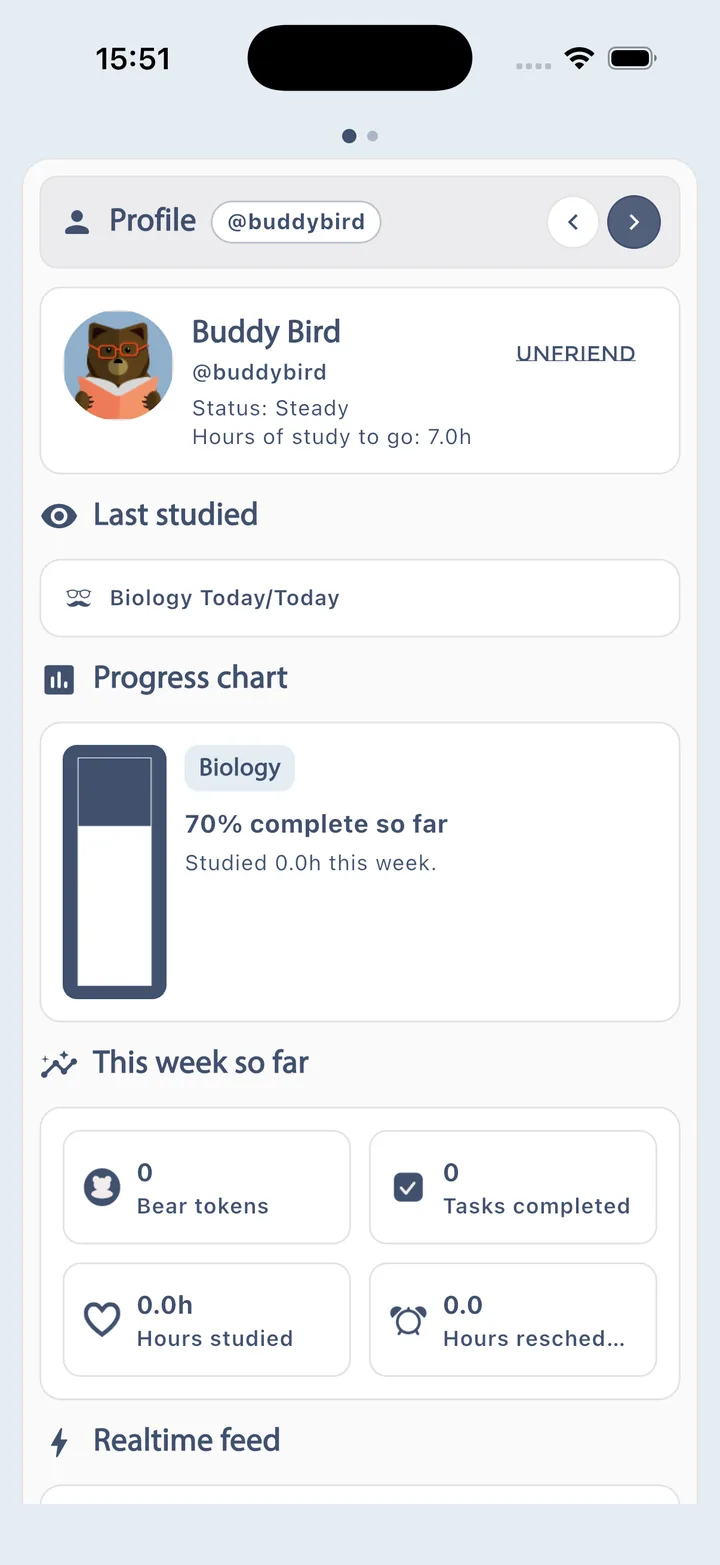 Social Squirrel buddy feed screen